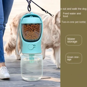 Portable Dog/Cat Water Bottle with Food Storage and Water Container